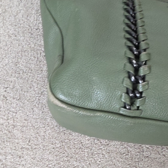 Coach Olive Green Leather Shoulder Bag with Wallet - Picture 11 of 12